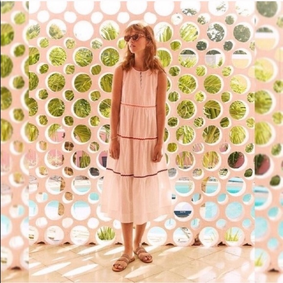 Madewell Boho White Spring Midi Dress - Picture 4 of 5